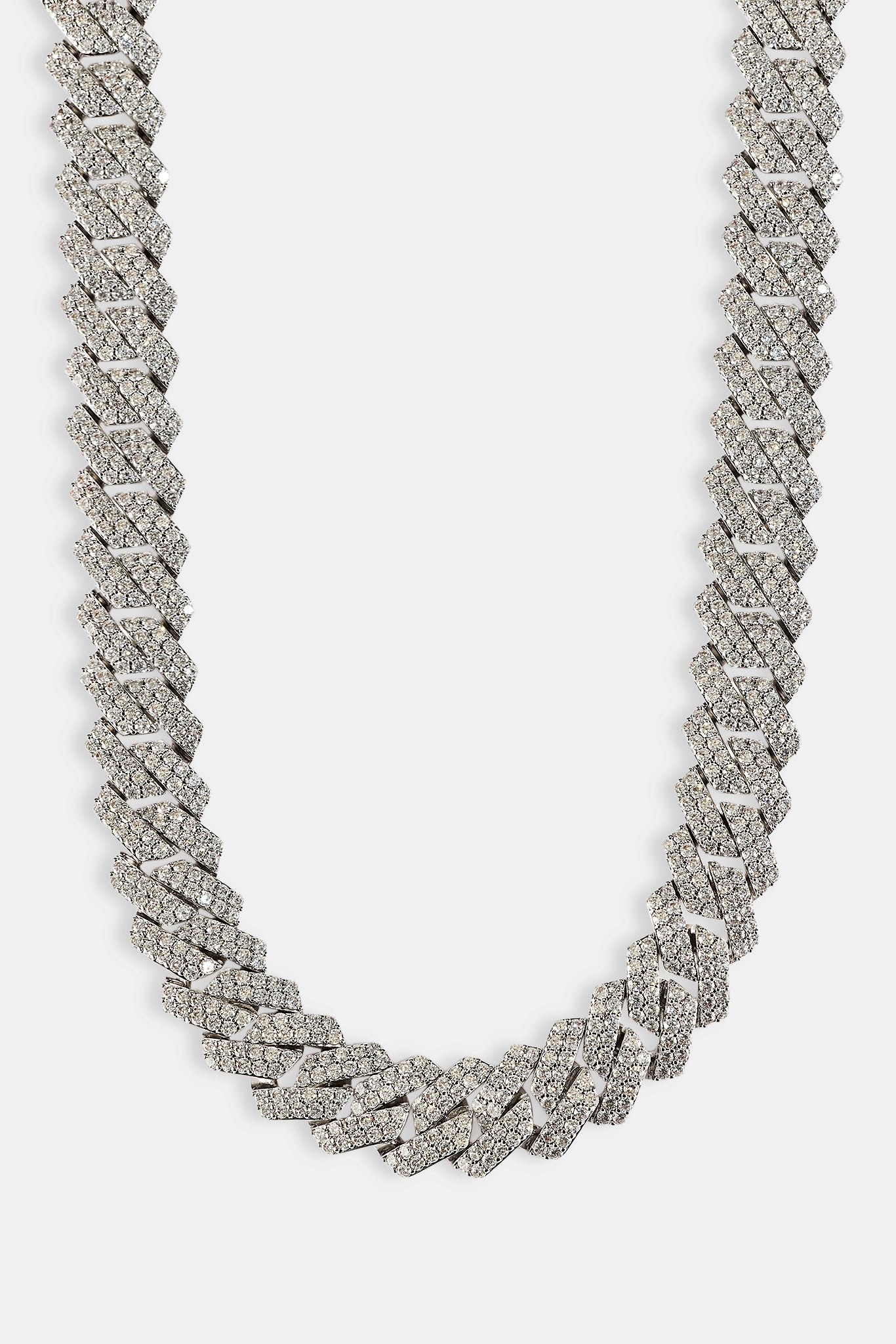 Iced Prong Cuban Chain - 19mm - White
